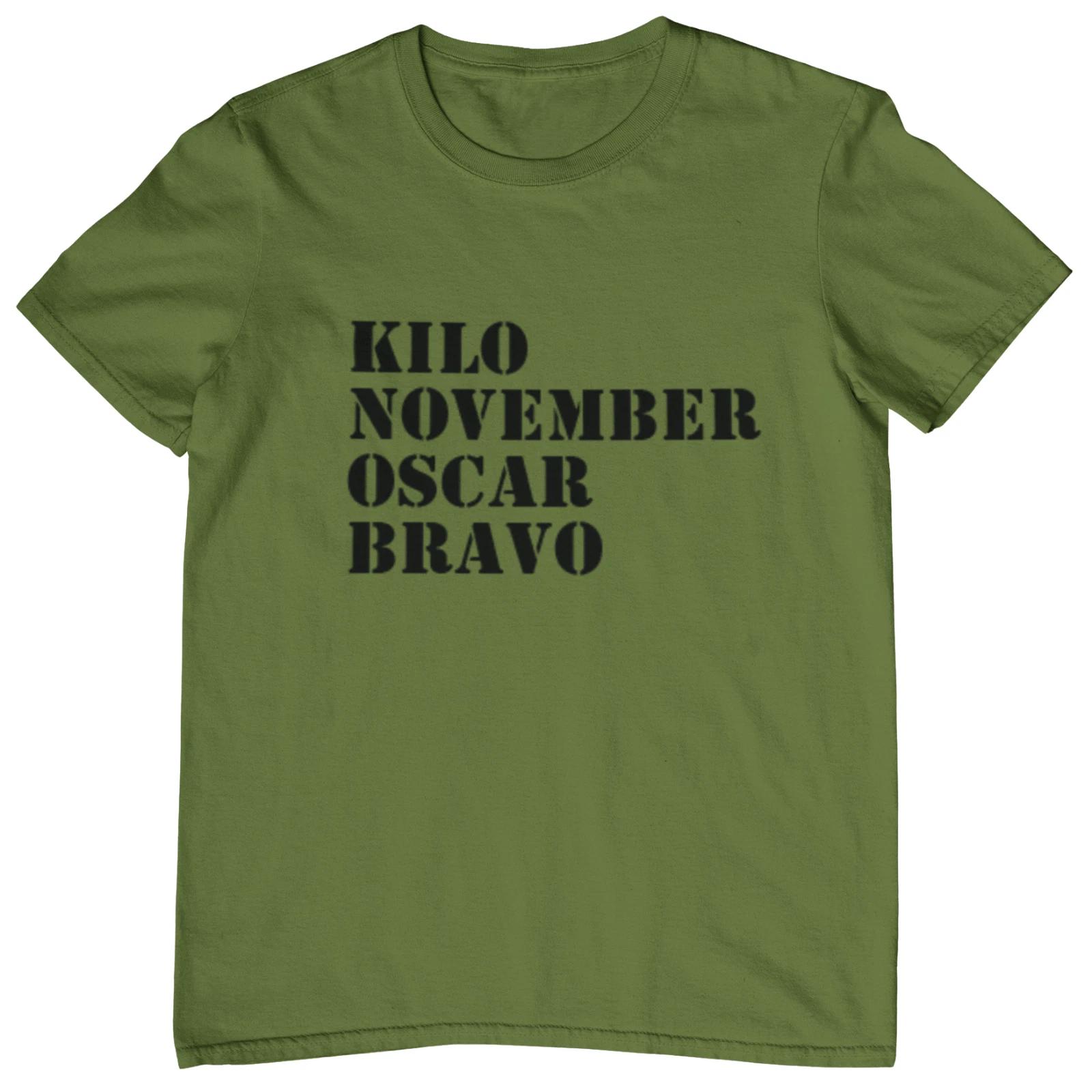 KILO NOVEMBER OSCAR BRAVO T-Shirt (rude funny offensive army phonetics knob) S