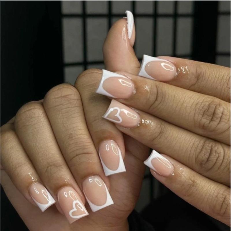 Autumn And Winter Nail Art In Europe And The United States Explodes Long And Short Fake Nails Detachable Nail Art Pieces, Wearing Nail Pieces jelly glue style