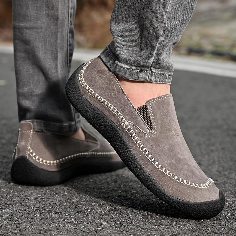 Fashion Mens Casual Shoes Sneakers Fashion Suede  Loafers Comfortable Flat Driving Shoes Zapatos De Hombre Large Size Men outdoor  Shoes