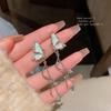 Korean Crystal Butterfly & Pearl Earrings - Elegant, High-End Fashion Accessory for Women