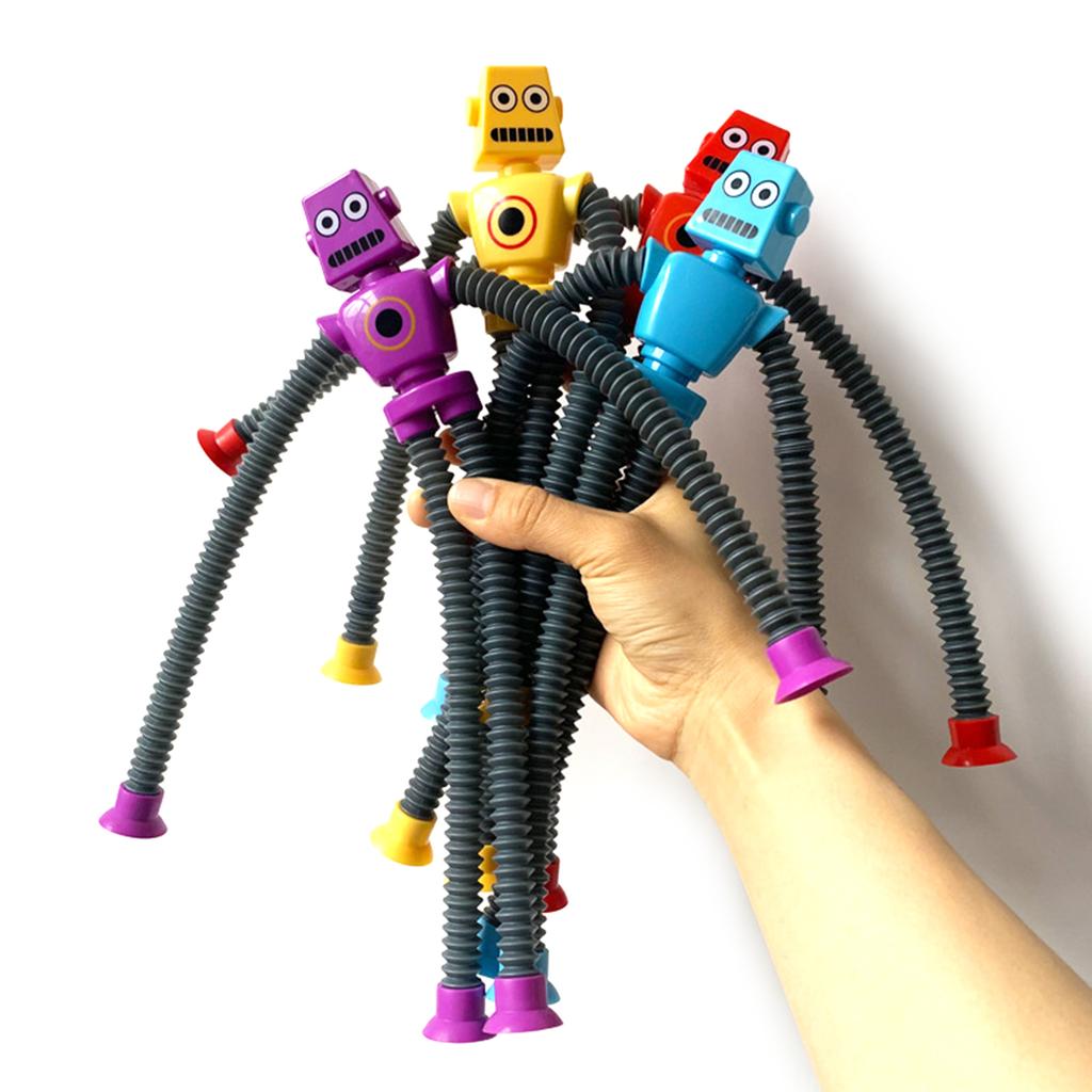 Pull & Stretch Telescopic Tube Fidgets Robot Toy for Kids Free Bend Anxiety Reduce Finger Toy for Autisms ADD Decompress