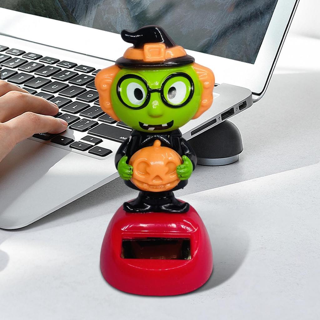 Solar Powered Dancing Figures Swinging Dancer Ornaments Halloween Animated Cartoon Dashboard Accessories For Vehicle Truck Home