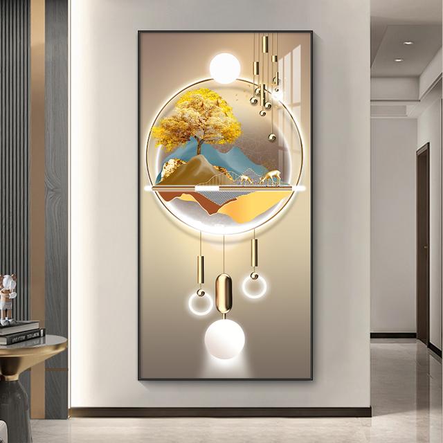 

Розкішне абстрактне золоте полотно, насичене світло дерева, настінне мистецтво, плакати та принти з оленями для вітальні, ганку, коридору 20cm×40cm NoFrame