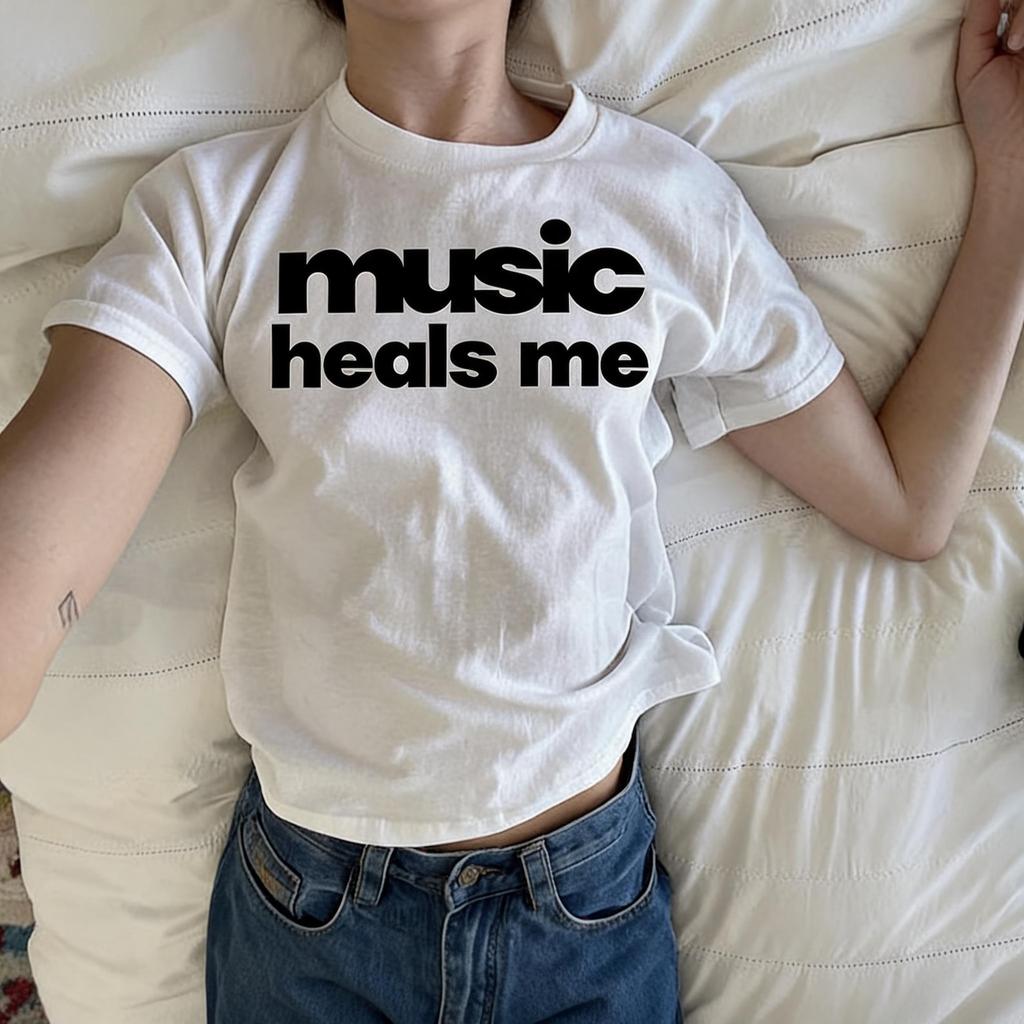 Music Heals Me Tee | Typography Shirt, Music Therapy Top