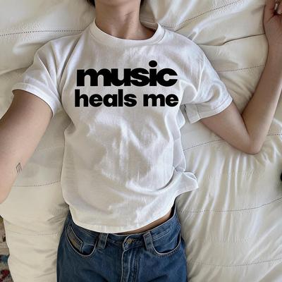 Music Heals Me Tee | Typography Shirt, Music Therapy Top