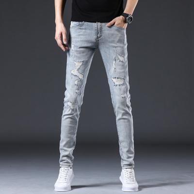 New Summer Jeans Slim Nine-point Stretch Casual Long Pants for Men
