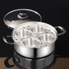 With 4 Cups Non-Stick Egg Poacher Pot Rust Resistant Soup Pot Multi Purpose Steamer  Breakfast