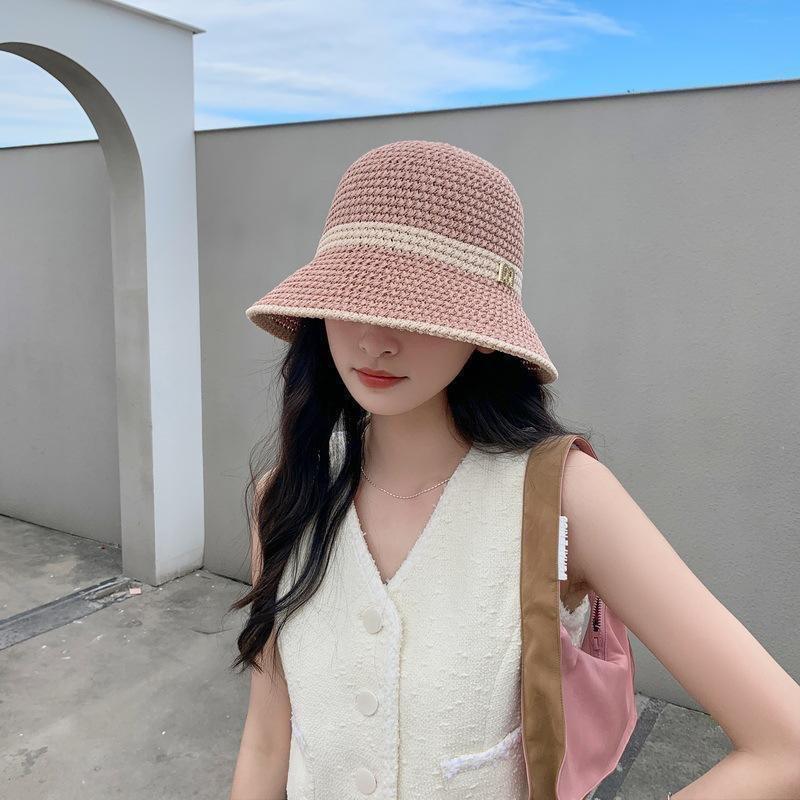 New Versatile Bucket Hat Sunscreen Hat Breathable Bucket Mesh Hollow Sunshade Face Sun Hat Casual Basin Hat