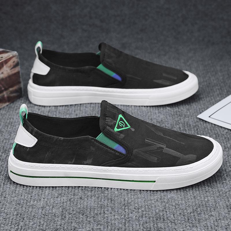 

2025 summer foot cover retro old Beijing cloth shoes casual board shoes Korean version student shoes low-top sports canvas shoes men 39 чёрный