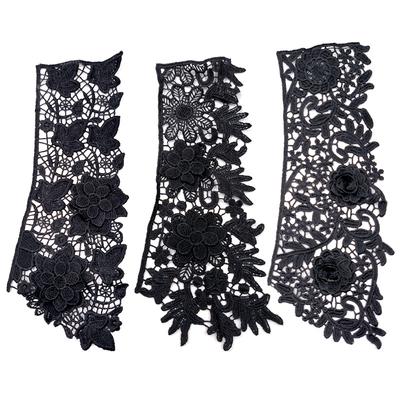 Renda Solúvel em Água Bordado Vazado Flor de Ombro Gola de Boneca Acessórios de Renda Padrão de Folha Aplique Vazado Tridimensional Gola Falsa