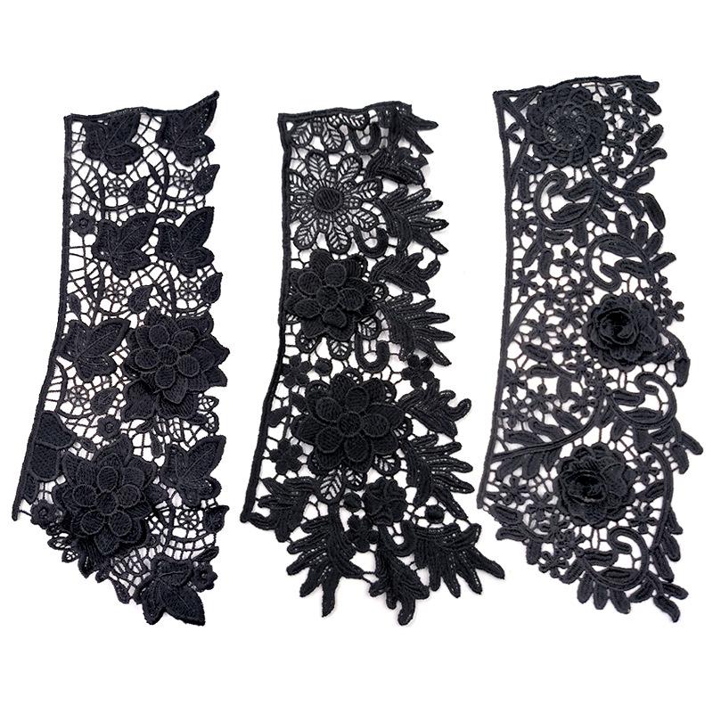 Water Soluble Lace Hollow Embroidery Shoulder Flower Doll Collar Lace Accessories Leaf Pattern Three-Dimensional Hollow Applique Fake Collar