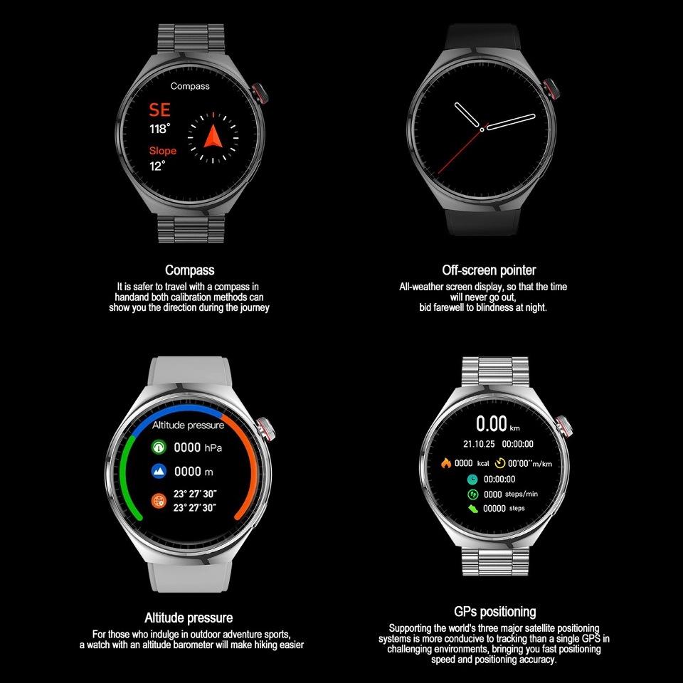 Grenzüberschreitender Bestseller GT4 Smartwatch: Sport, NFC-Anrufe, Gesundheitsmonitor.