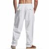 Men's Loose-Fit Linen Casual Wide-Leg Trendy Beach Sports All-Season Breathable Trousers