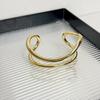 Zinc Zinc Alloy Metal Cuff Bangles Double-layer Exaggerated Bracelet Wide Irregular Open Bangle  Girls