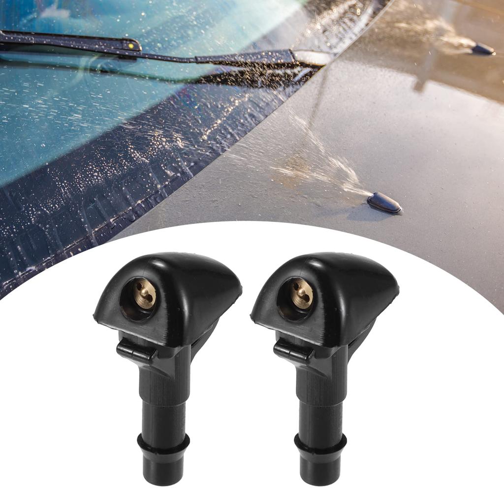 ACROPIX Windshield Wiper Washer Nozzle Jets for Nis San Compatible with Fron Tier Black 2pcs