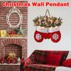 Twinkling Christmas Mitten Wreath, Christmas Lighted Werath Front Door Artificial Garland, Christmass Balls Hanging For Par
