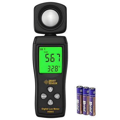 Medidor de Luz Digital - C-Timvasion: Termômetro e Luxímetro Integrados, Medindo até 200.000 Lux, Sensor Rotativo de 180 Graus, Luxímetro, Brilho