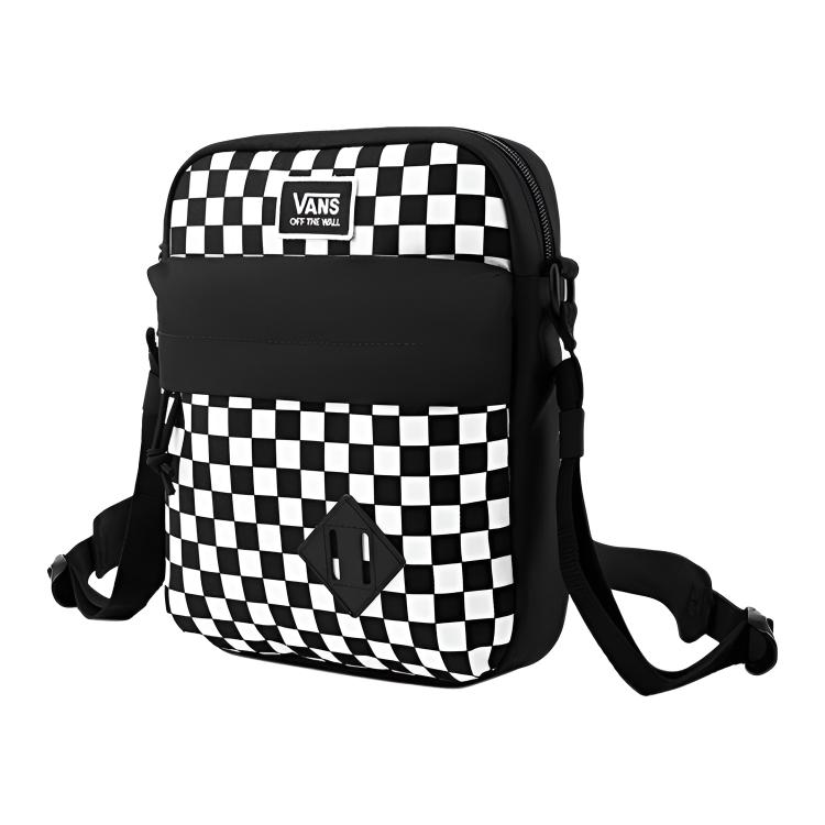 Vans Checkerboard Zip Crossbody Bag Unisex bags Black White VN0A53DO705