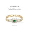 Vintage luxury emerald cluster zircon high-end bracelet - antique style bangle