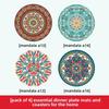 Modern Rubber Coaster Set With Heatresistant Patterned Surface For Home Dining