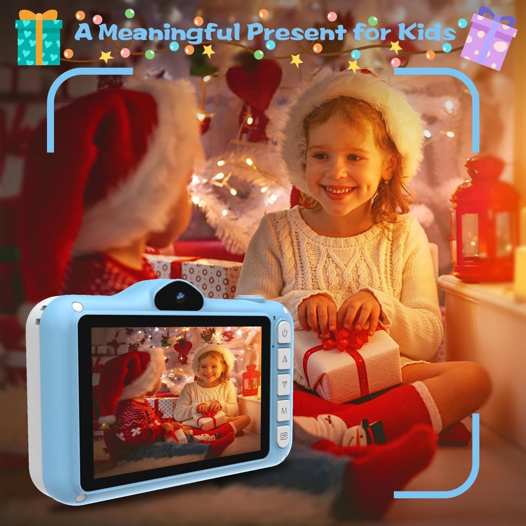 Kids Camera, 12MP Children's Camera for Boys and Girls, 1080P Rechargeable Camera for Kids 3-12 Years Old with 32GB TF Card, USB Charging 8X Zoom