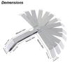 Offset Feeler Gauge Curved 16 Blades Metric MM Imperial Inch Gap Width Strip Roll Thickness Measure Bent Valve Motor Measurer