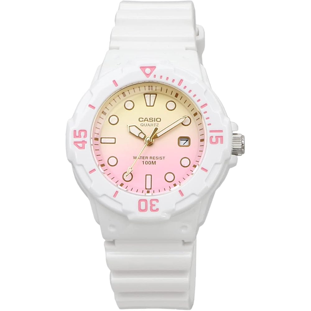 Casio LRW-200H-4E2V Analog Watch Gloss White Pastel Pink Gradient Women's Kids International Model