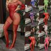 Breathable Mesh Bodystocking Long Sleeve Backless Pantyhose Hollowed Out Lace Women's Bodysuit Tights For Fall