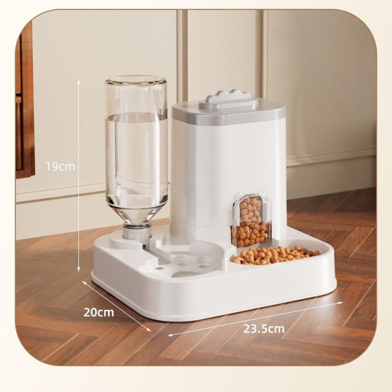 Automatic Pet Feeder and Waterer Combo  2in1 Gravity Water Dispenser for Cats Dogs Non Tip Heavy Base