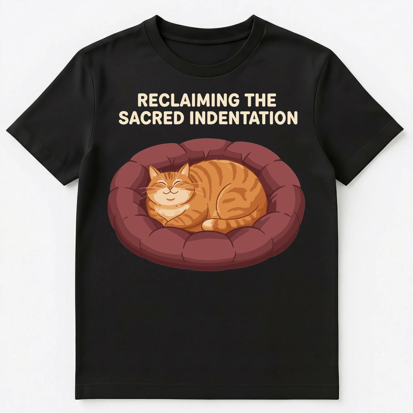 

Cat Lover Feline Sleepy Indentation Cosy Pet Unisex T-Shirt 3XL