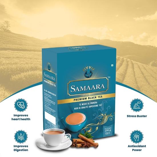 Samaara Tea 250gm | CTC Assam Premium Black Leaf Tea | Chai Patti Powder | Jar 250 g