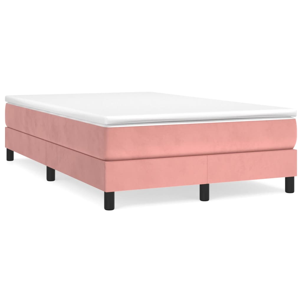 Vidaxl Rama Łóżka, Różowa, 120 X 200 Cm, Tapicerowana Aksamitem