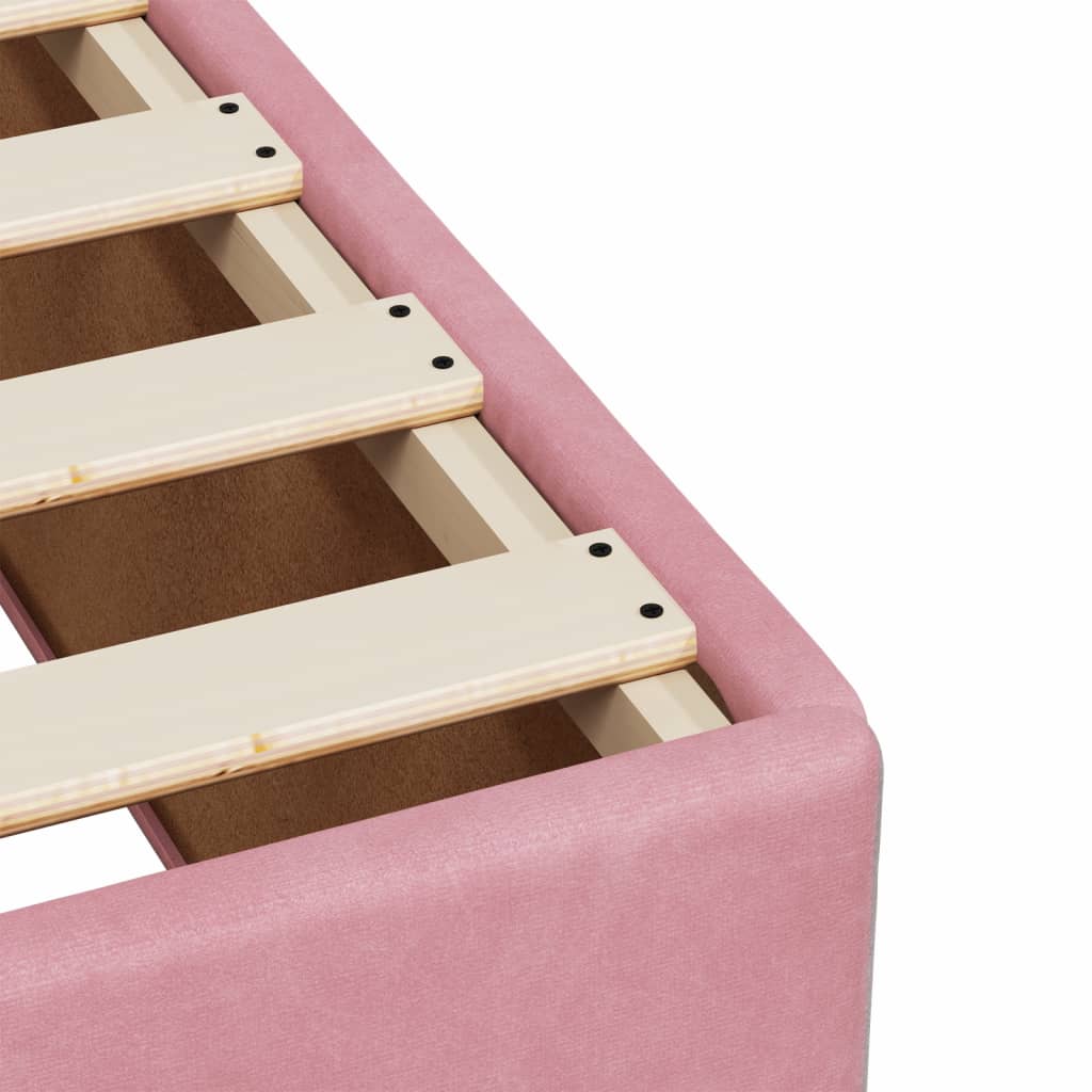 Box Spring Bed with Mattress Pink 100 x 200 cm Velvet