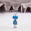New Creative Wood Robot Pendant Necklace Personality Cartoon Sweater Chain Fashion For Men Women Party Jewelry Gift Wholesale