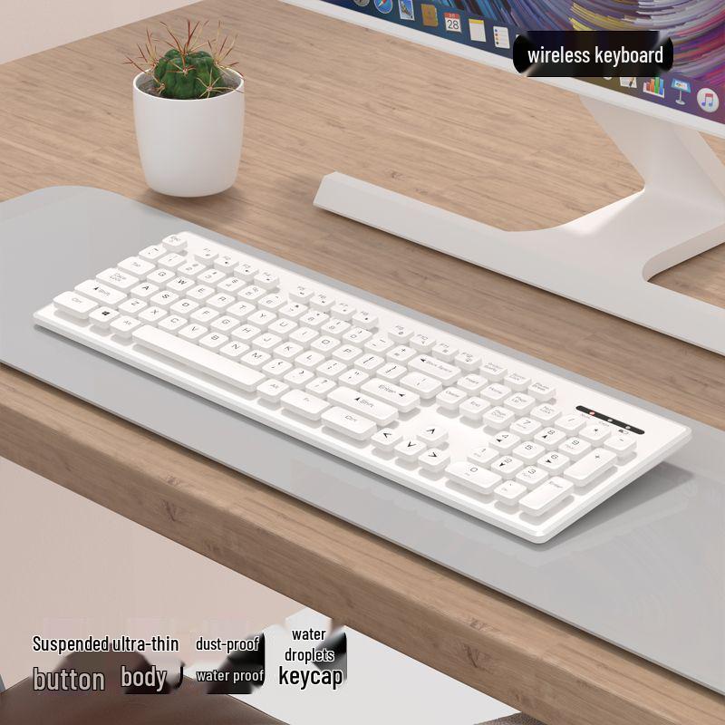 Silent Wireless/Wired Keyboard & Mouse Set for Girls - Ideal for Laptops, Office & Home Use.