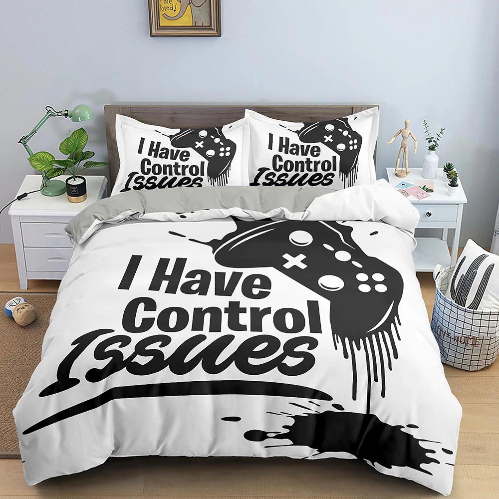Gamepad Comforter Cover Twin Size Play Gamer Bedding Set Kids Young Man Video Games Polyester Duvet Cover Teens Game Quilt Cover