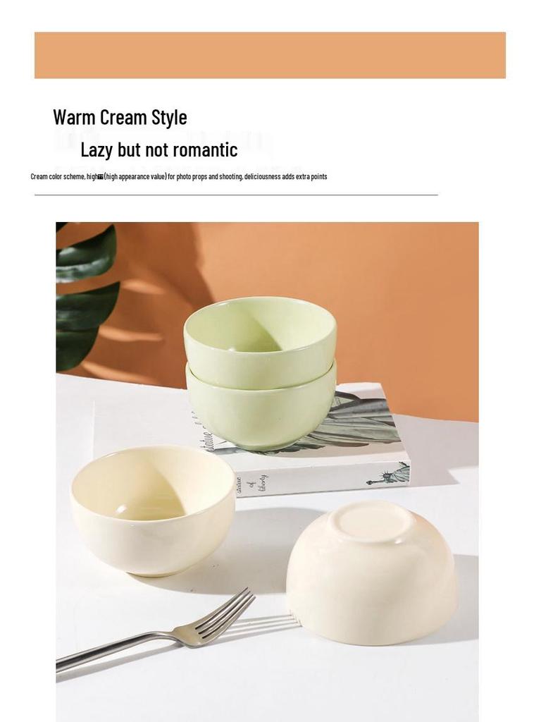 Set of 10 Creamy Ceramic Rice Bowls - Creative, Versatile, and Stylish for 2024