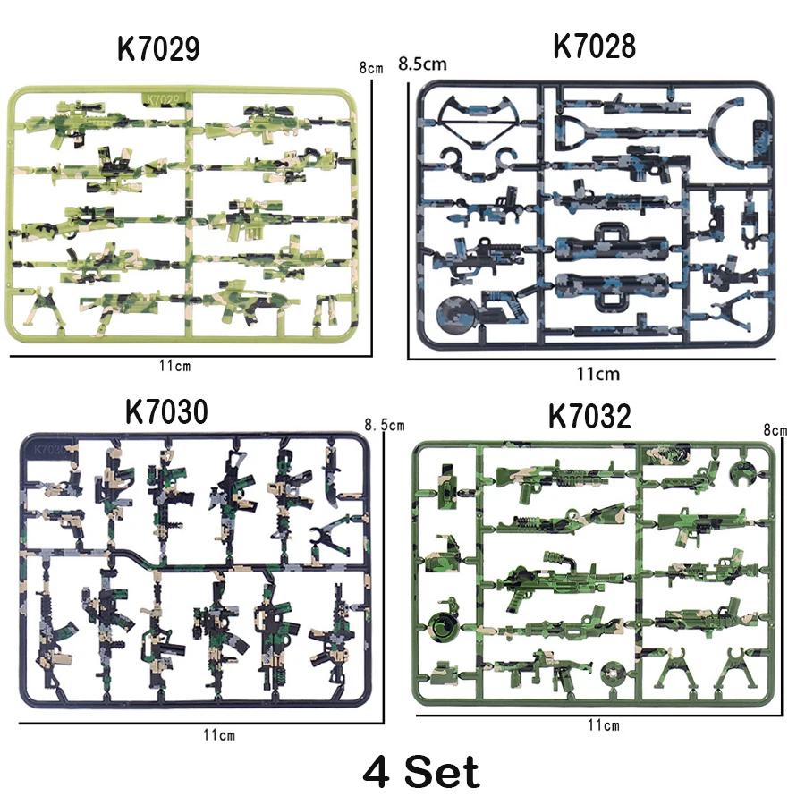 98K Military Weapon Accessories Guns Bricks Swat Sniper Rifle Pistol Soldier WW2 Army MOC Part Military Building Block Model