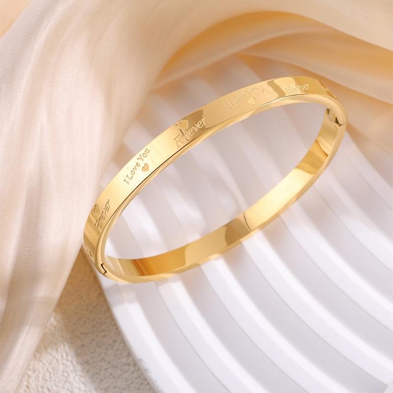 Couple Design Love Meaning LOVE Love Embossed Jewelry Bracelet 17CM