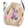 Casual women's hoodie cartoon pink rabbit cute printed pullover autumn clothing