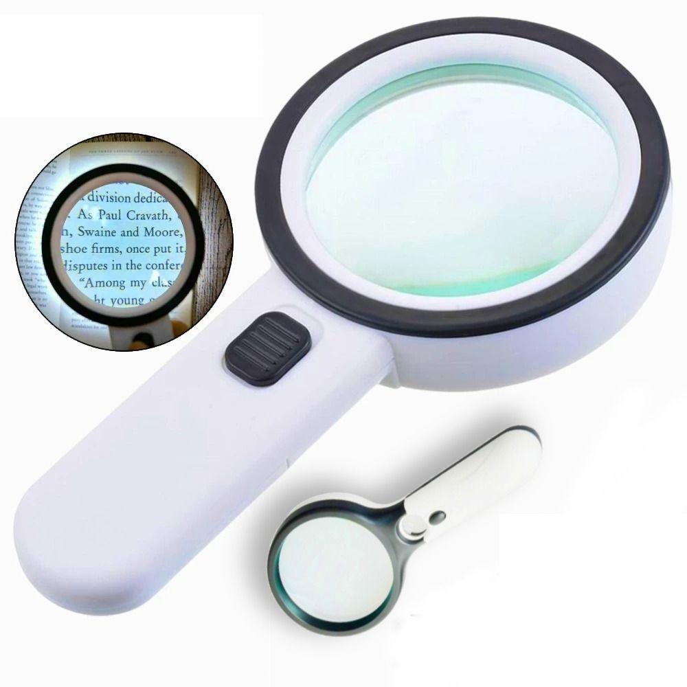 HD Hand Held Magnifying Glass LED Light Illuminated Magnifier  Seniors Reading