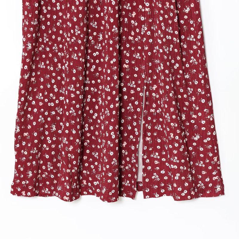 Kaslead New Women clothes Western Style Fashion Simple Vacation Side Slit Bubble Short sleeve Straight Dress