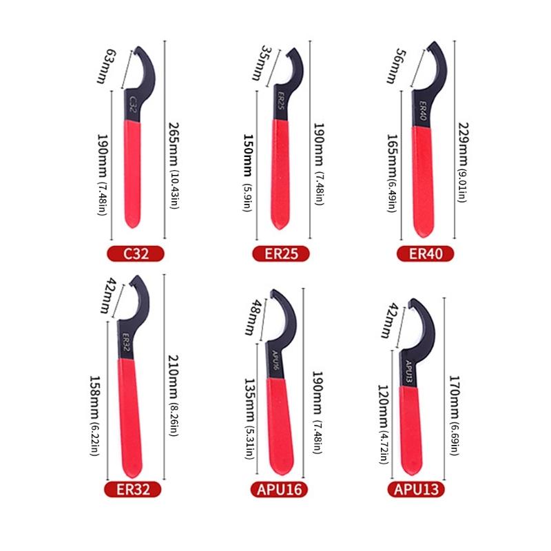 Premium 6 Unit Hook Wrench Spanner Tool Group Solid Construction For Motorcycle Pipework Plumbing And Mechanical Repair