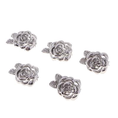 5Pack Rose Flower Magnetic Clasps DIY Bracelet Hooks End Buckle Jewelry