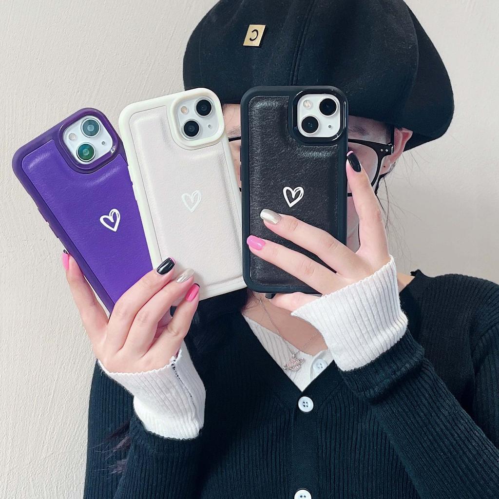 Custodie Amore Carine Per Iphone Xsmax Xr X 11 13promax 12 Promax 14 Pro Max Plus Cartoon Pelle Cuore Ins Silicone Morbido Custodia per Telefono