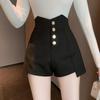 Damen Bootcut Hosen im koreanischen Stil - High Waist Schlankmachende Unregelmäßige Shorts, Vielseitiges Weites Bein, Frühling/Sommer