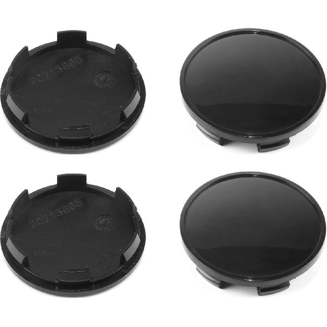4Pcs Wheel Center Caps for F150 Focus Mustang Wheel Rim Outer 65mm(2.56in) Inner 59mm(2.32in) Black Hub Caps, Replacement 2M5V-1A096
