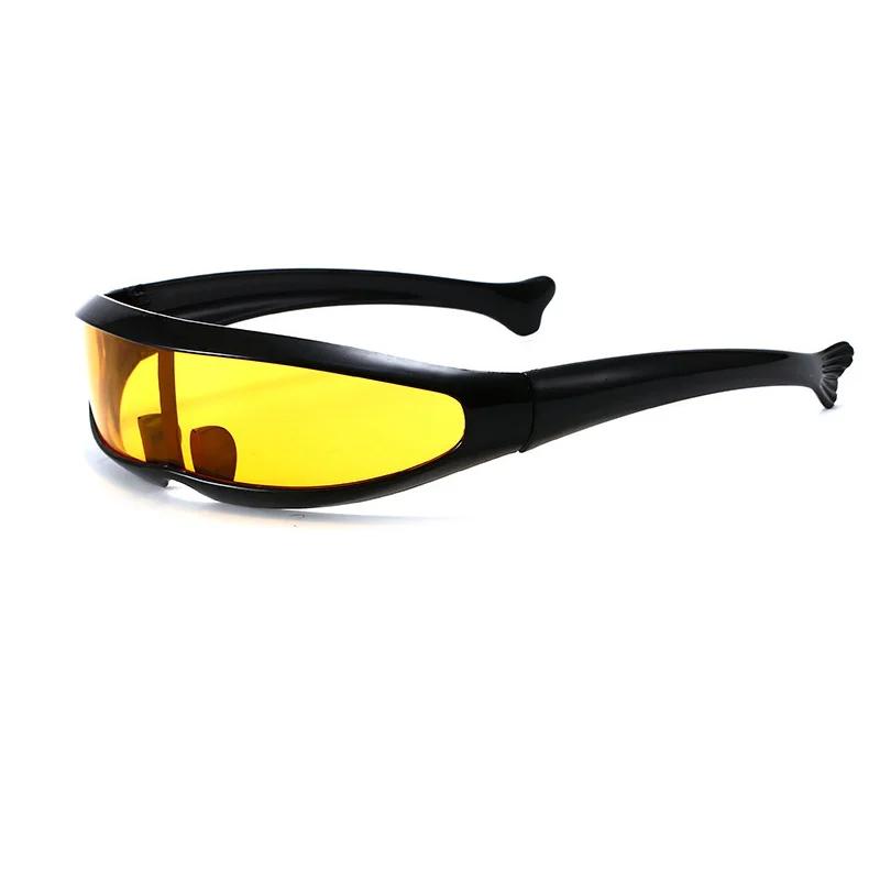 Óculos de Sol Futuristas Estreitos com Viseira de Ciclope – Lente Espelhada com Personalidade Laser UV400 para Corrida e Ciclismo black