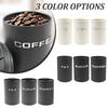 3 Pcs Tea Coffee Sugar Canister Jar Metal Round Kitchen Container with Airtight Lid Moisture Proof Coffee Beans Storage Jar