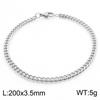 Jewelry Side Flat Chain Stainless Steel Chain, Simple Titanium Steel Men's Trend Hip-hop Bracelet Accessories